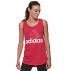 Women's Adidas Essential Linear Logo Tank, Size: Small, Med Pink