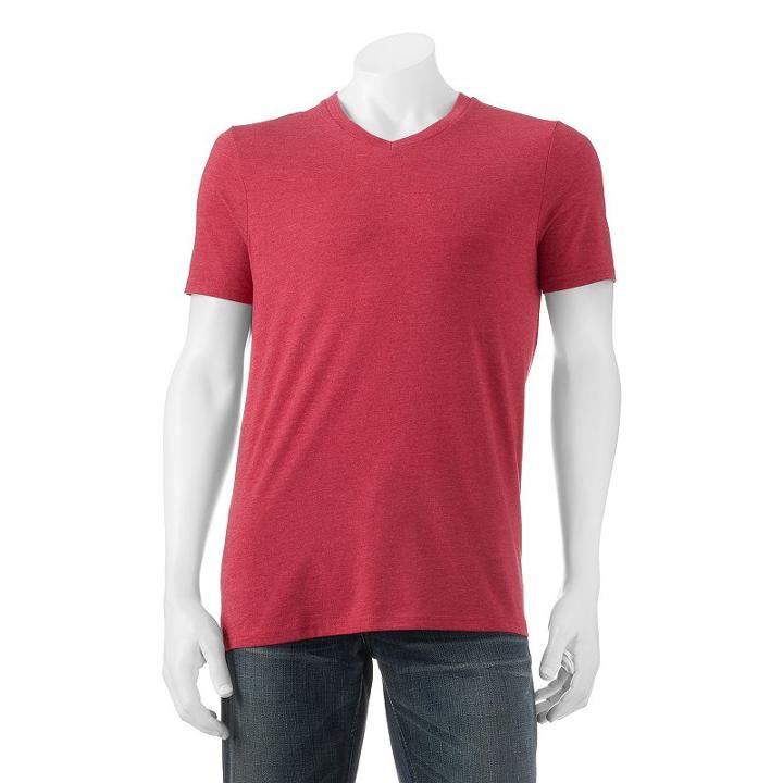 Men's Urban Pipeline&reg; Ultimate V-neck Fashion Tee, Size: Large, Med Red