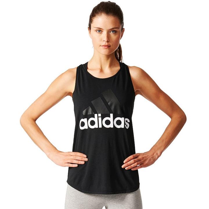 Women's Adidas Essential Linear Logo Tank, Size: Large, Black