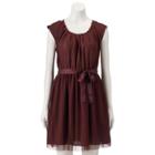 Women's Lc Lauren Conrad Mesh Pleat Neck Dress, Size: Small, Dark Pink