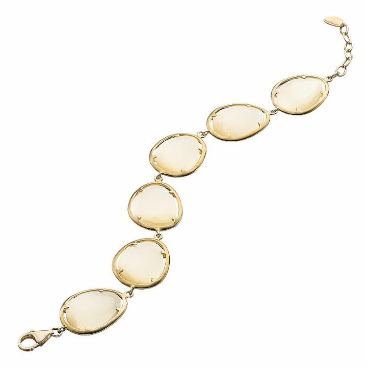 14k Gold Over Silver Lab-created Yellow Cat's-eye Bracelet, Women's, Size: 7.5