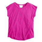 Girls 7-16 So&reg; Easy Coverstitch Performance Tee, Size: 14, Brt Pink