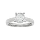 14k Gold 1 Carat T.w. Diamond Engagement Ring, Women's, Size: 6, White