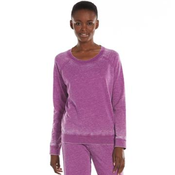Women's Ten To Zen Burnout French Terry Lounge Sweatshirt, Size: Large, Med Purple