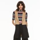 Women's Elle&trade; Colorblock Wool-blend Vest, Size: Medium, Med Beige