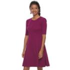 Women's Suite 7 Cable Stripe Dress, Size: 16, Purple Oth