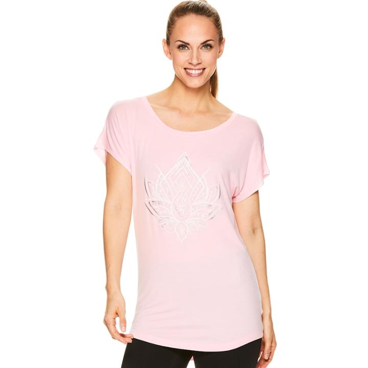 Women's Gaiam Intention Graphic-print Yoga Tee, Size: Large, Dark Grey