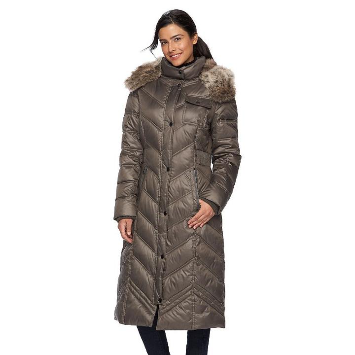 Women's Apt. 9&reg; Quilted Hooded Puffer Jacket, Size: Small, Grey Other