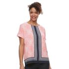 Women's Croft & Barrow&reg; Crepe Popover Top, Size: Large, Lt Orange