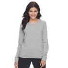 Petite Napa Valley Solid Crewneck Sweater, Women's, Size: L Petite, Light Grey