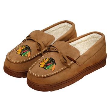 Men's Forever Collectibles Chicago Blackhawks Moccasin Slippers, Size: Small, Multicolor