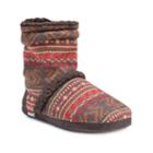 Muk Luks Women's Knit Slouchy Bootie Slippers, Size: Medium, Brown