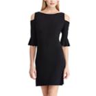 Petite Chaps Shoulder Cutout Shift Dress, Women's, Size: Xl Petite, Black