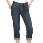 Women's Apt. 9&reg; Contrast Embellished Capri Jeans, Size: 12, Black