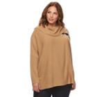 Plus Size Napa Valley Cowlneck Sweater Poncho, Women's, Size: 3x-4x, Dark Beige
