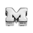 Dayna U Michigan Wolverines Sterling Silver Logo Bead, Women's, Grey