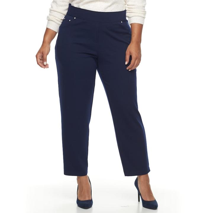Plus Size Cathy Daniels Pull-on Ankle Pants, Women's, Size: 3x Short, Blue (navy)