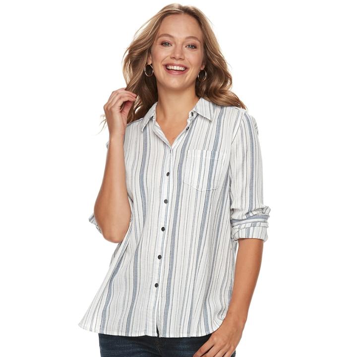 Women's Sonoma Goods For Life&trade; Supersoft Essential Shirt, Size: Small, Med Blue