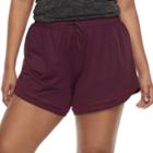 Juniors' Plus Size So&reg; Mesh Running Shorts, Teens, Size: 2xl, Med Purple