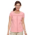 Women's Croft & Barrow&reg; Eyelet Tee, Size: Medium, Light Pink