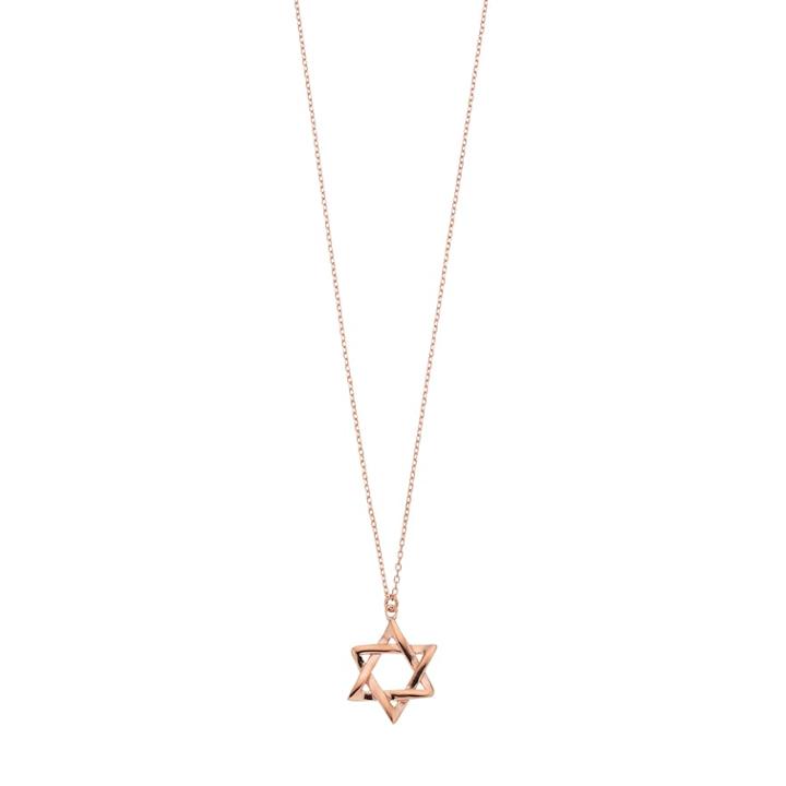 Sterling Silver Star Of David Pendant Necklace, Women's, Size: 18, Pink