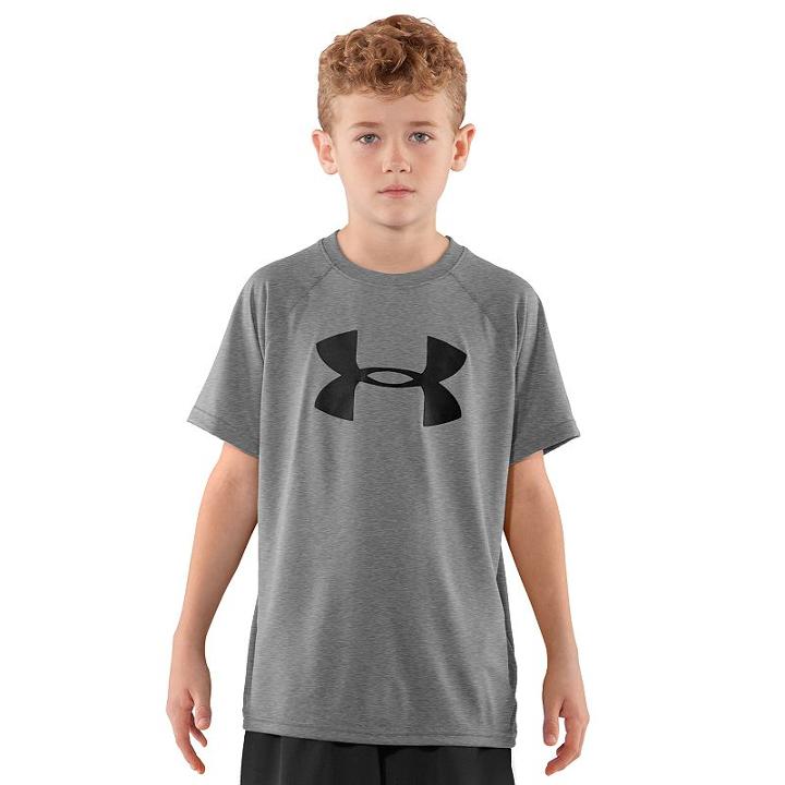 Boys 8-20 Under Armour Tech Logo Tee, Boy's, Size: Medium, Dark Grey
