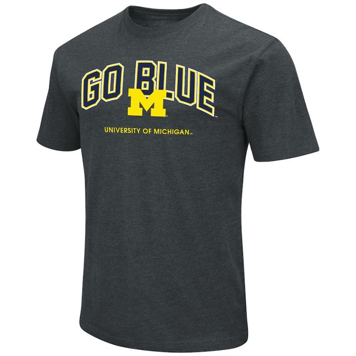 Men's Michigan Wolverines Wordmark Tee, Size: Large, Dark Blue