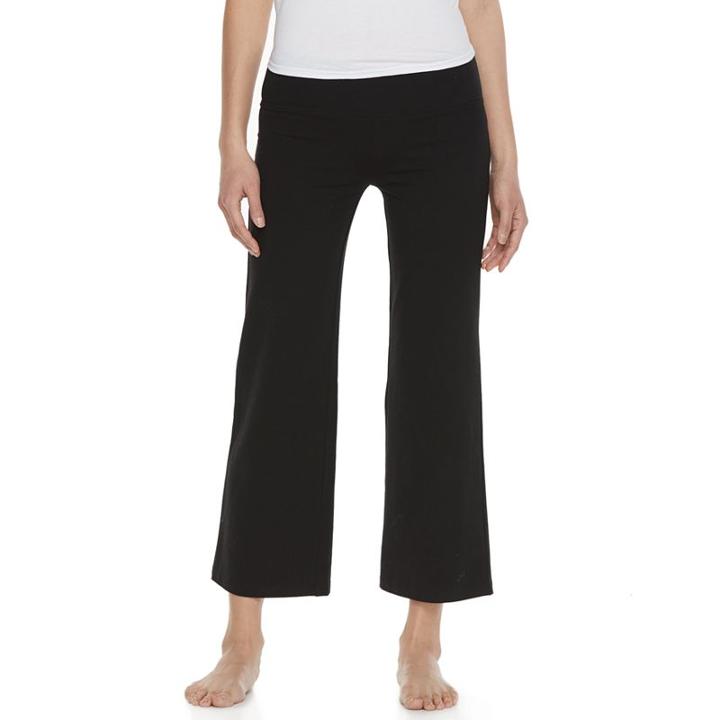 Juniors' So&reg; Wide Leg Crop Yoga Pants, Size: Medium, Black