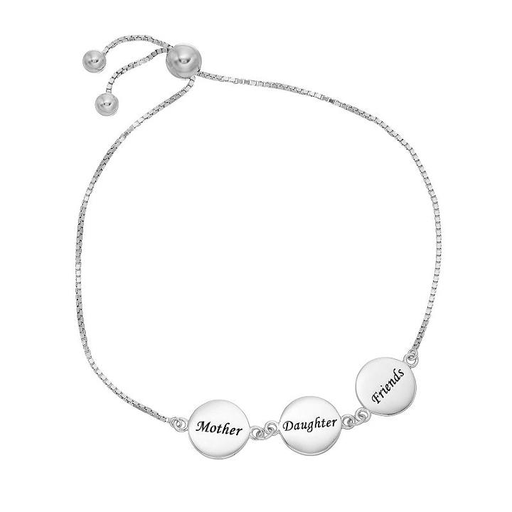 Timeless Sterling Silver Mother Daughter Friends Bolo Bracelet, Women's