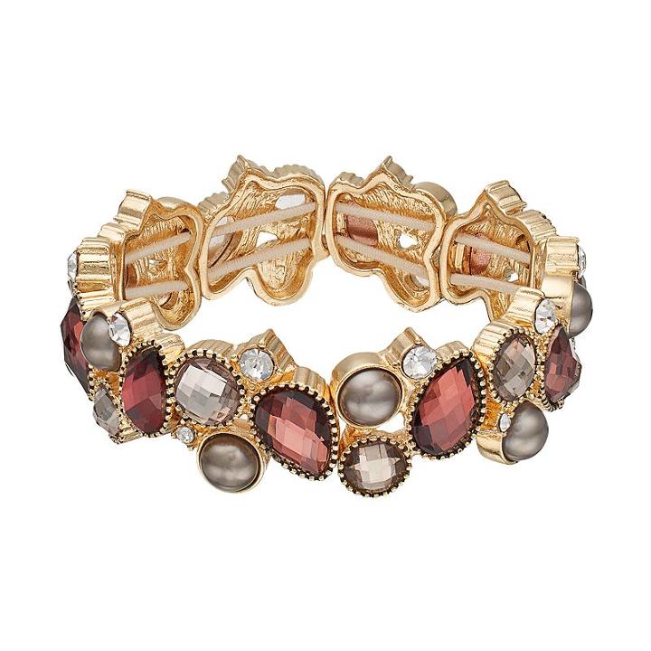 Napier Stone Cluster Stretch Bracelet, Women's, Multicolor