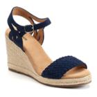 Sonoma Goods For Life&trade; Anet Women's Espadrille Wedge Sandals, Size: 7.5, Blue (navy)