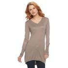 Women's Apt. 9&reg; V-neck Tunic Sweater, Size: Small, Med Beige