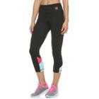 Women's Fila Sport&reg; Color Block Inset Capri Leggings, Size: Medium, Black