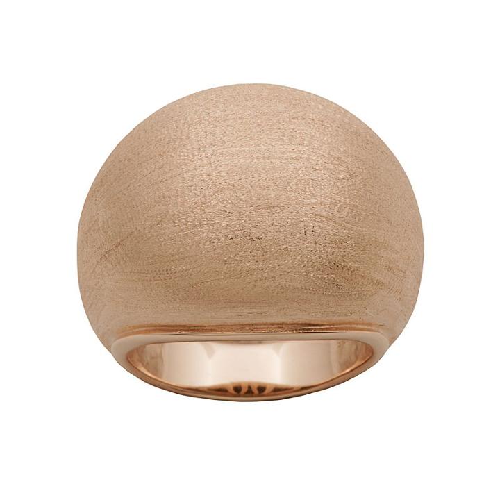 18k Rose Gold Over Silver Brushed Dome Ring, Women's, Size: 6, Pink