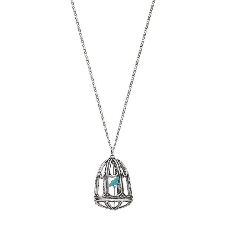 Mudd&reg; Silver-tone Beaded Bird Cage Long Pendant, Women's, Multicolor