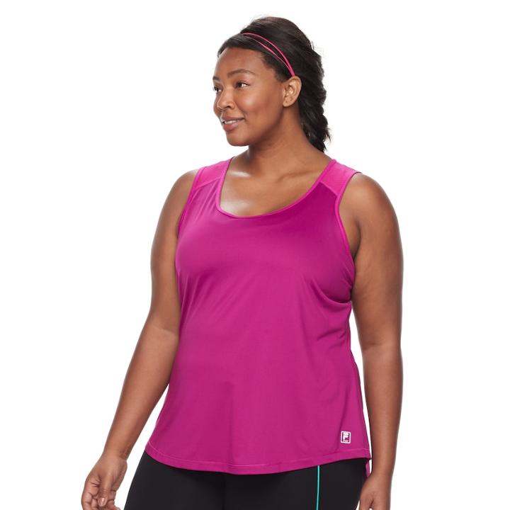 Plus Size Fila Sport&reg; Core Scoopneck Tank, Women's, Size: 2xl, Dark Pink