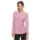 Women's Croft & Barrow&reg; Button Shoulder Shirttail Sweater, Size: Xl, Med Pink