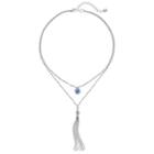 Lc Lauren Conrad Blue Flower & Tassel Layered Necklace, Women's