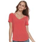 Juniors' So&reg; Cut-out Tee, Teens, Size: Xs, Red