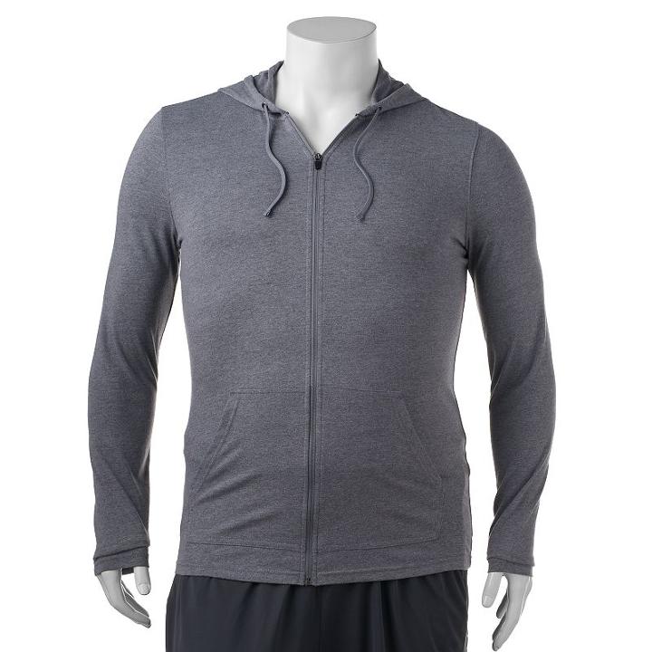 Big & Tall Tek Gear&reg; Jersey Full-zip Hoodie, Men's, Size: Xxl Tall, Dark Grey