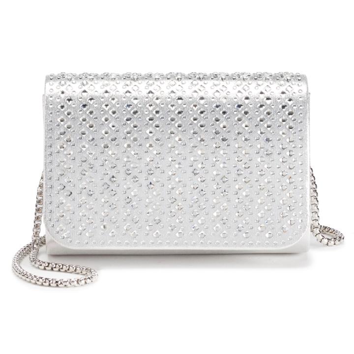 Lenore By La Regale Crystal Pattern Mini Crossbody, Women's, Silver