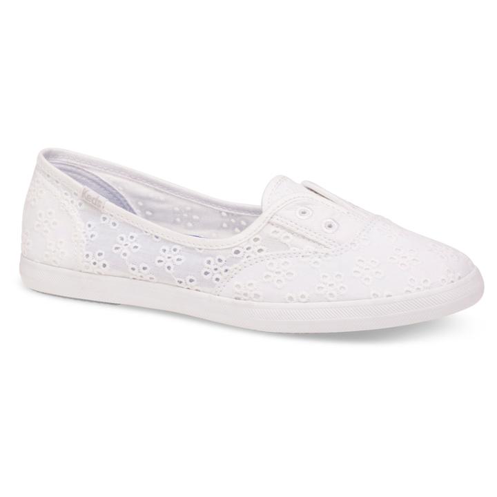 Keds Chillax Floral Eyelet Women's Slip-on Shoes, Size: 8.5, White