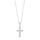 Sterling Silver Textured Cross Pendant Necklace, Women's, Size: 18, Grey