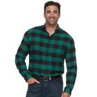 Big & Tall Croft & Barrow&reg; Regular-fit Flannel Woven Button-down Shirt, Men's, Size: Xl Tall, Dark Green