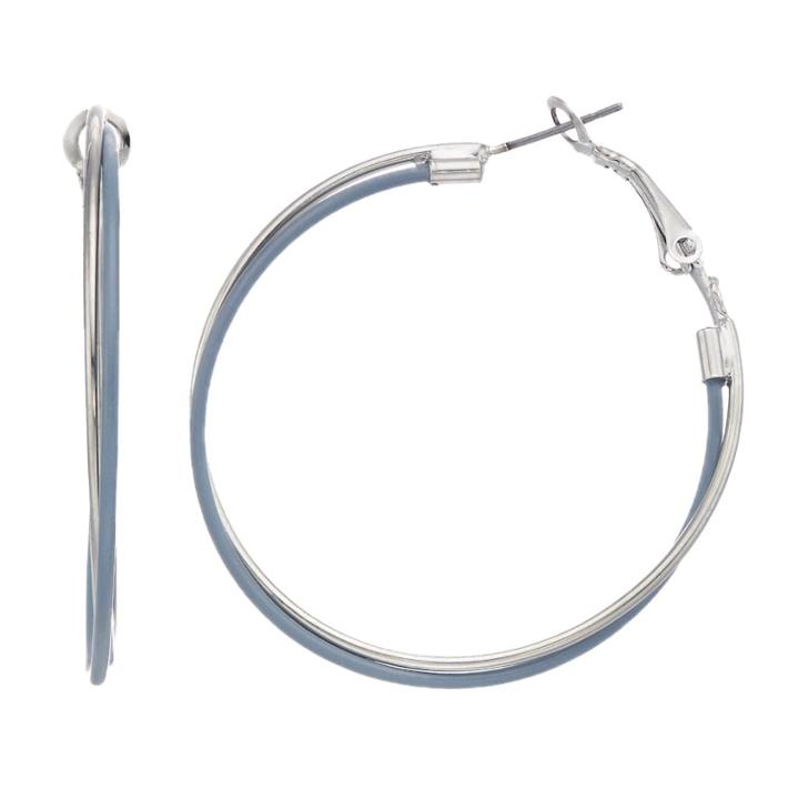 Double Hoop Earrings, Women's, Grey