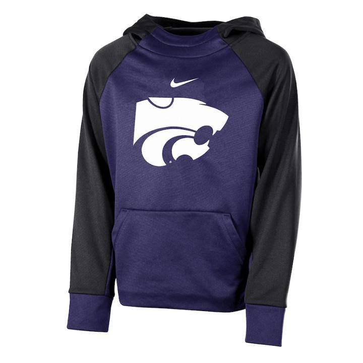 Boys 8-20 Nike Kansas State Wildcats Therma-fit Colorblock Hoodie, Size: L 14-16, Purple