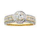 Round-cut Igl Certified Diamond Halo Engagement Ring In 14k Gold (1 Ct. T.w.), Women's, Size: 7, White