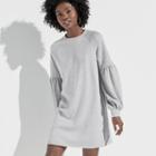 K/lab Bishop Sleeve Sweatshirt Dress, Girl's, Size: Medium, Grey