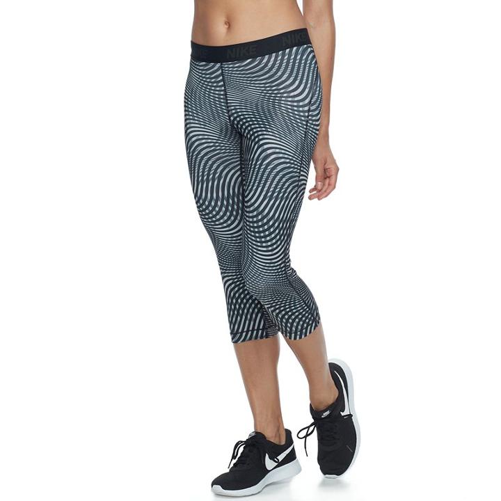Women's Nike Pro Dri-fit Capri Leggings, Size: Medium, Grey (charcoal)