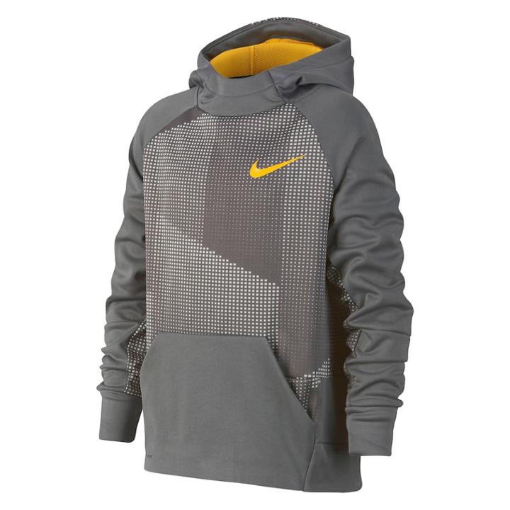 Boys 8-20 Nike Therma Fleece Printed Hoodie, Size: Large, Med Grey